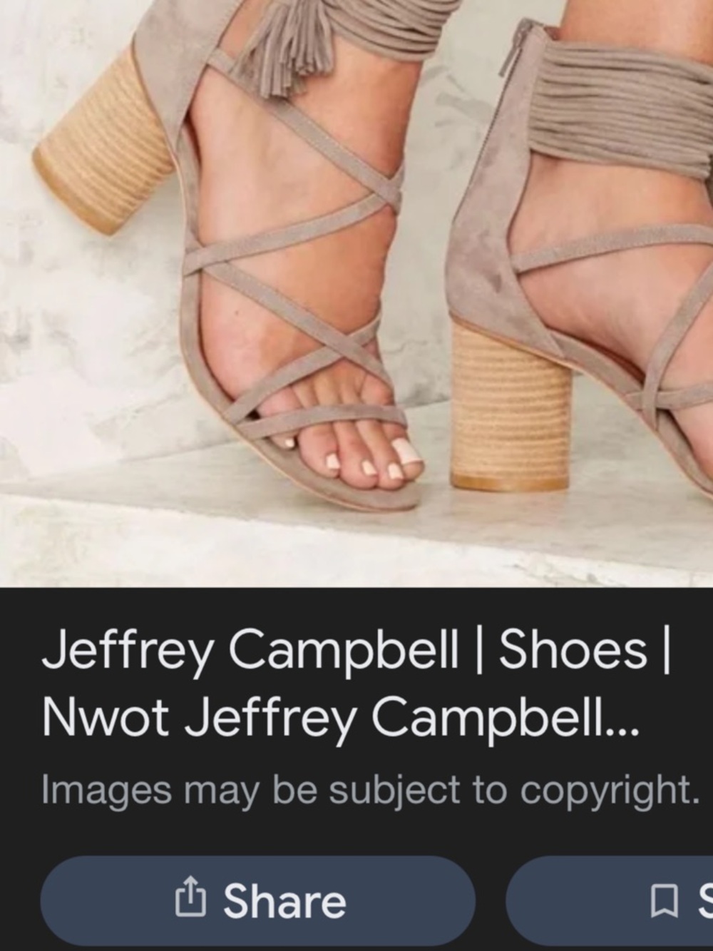 Jeffrey Campbell Taupe Suede Wrap Tassel Block Heel Sandals Desipia boho